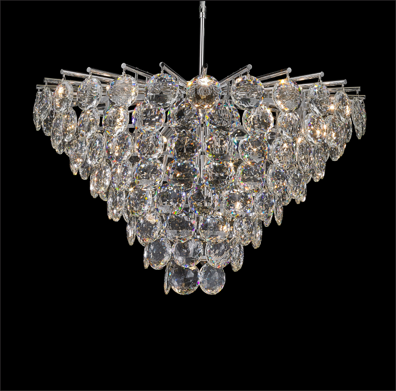 Ailia Imports Ludford 800mm Chrome Crystal Pendant Light