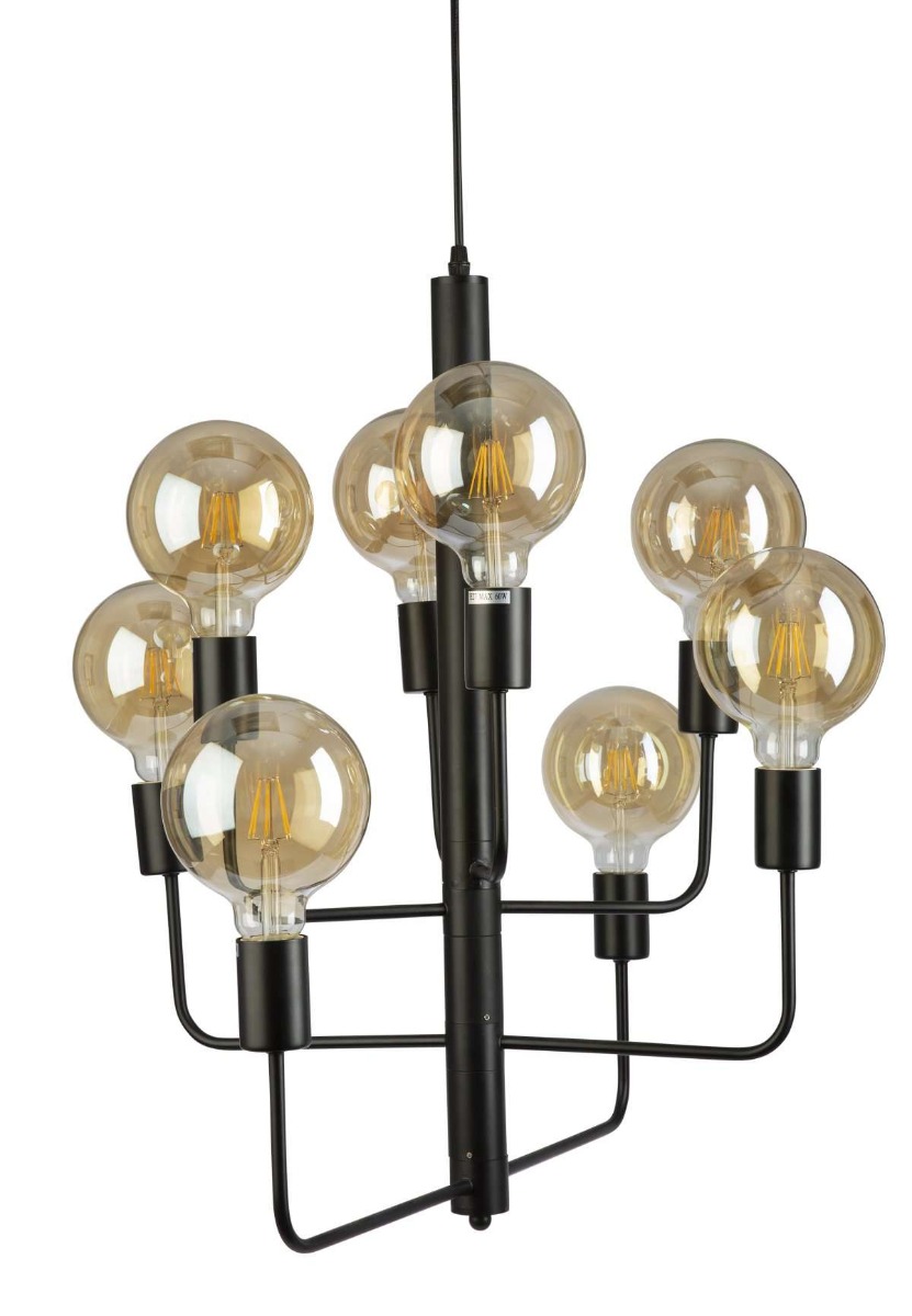 Lugano 8 Light Black pendant