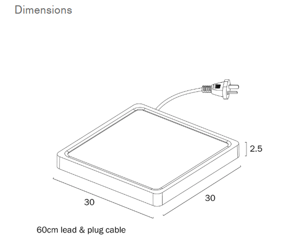 Telbix Lunos Square White LED Oyster Lights - 30cm Size