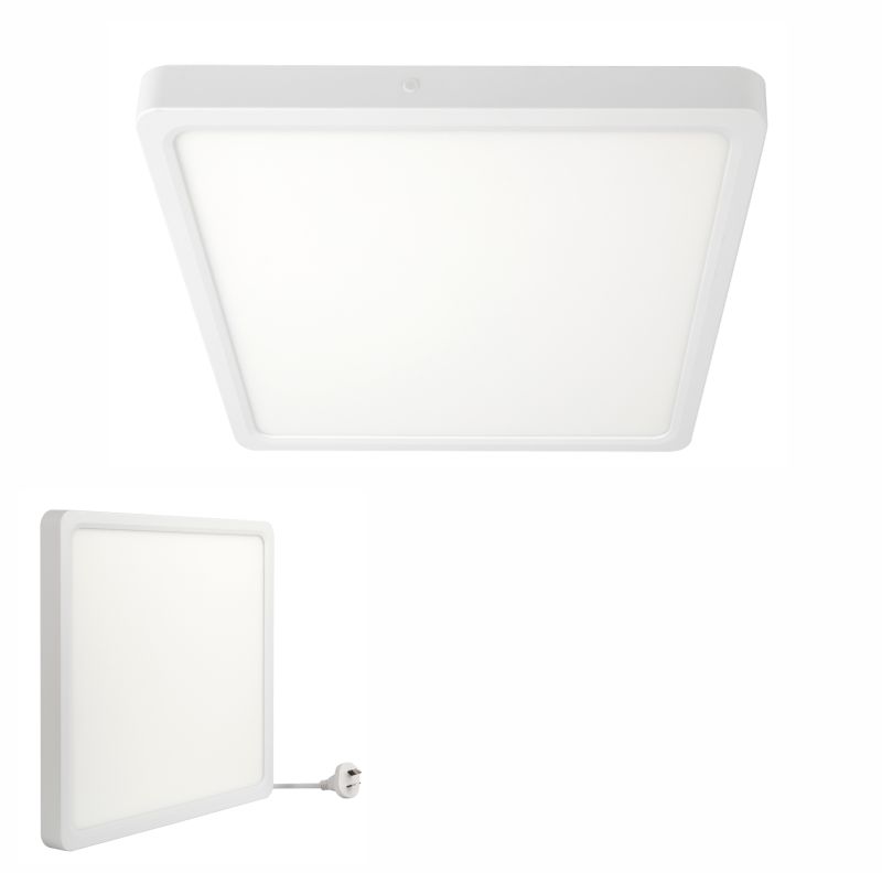 Telbix Lunos Square White LED Oyster Lights - 3 sizes