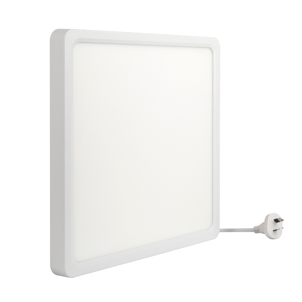 Telbix Lunos Square White LED Oyster Lights - Flex and Plug