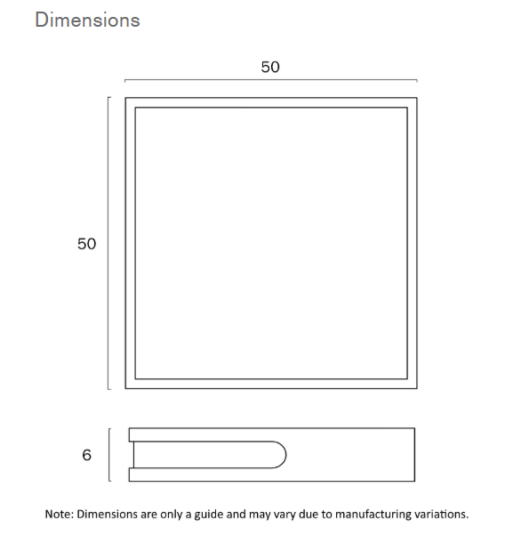 Telbix Lyric Teak Timber Square Oyster light - 36watt Dimensions