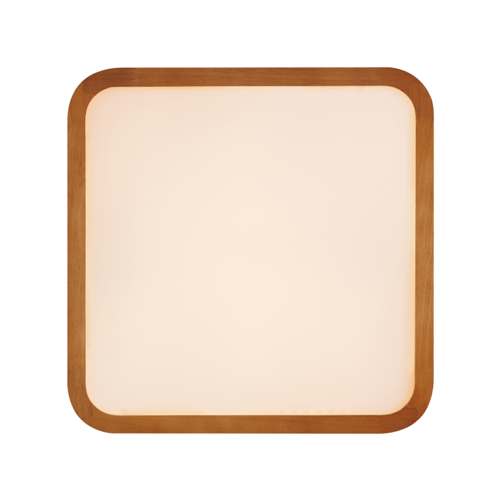 Telbix Lyric Teak Timber Square Oyster light - Front