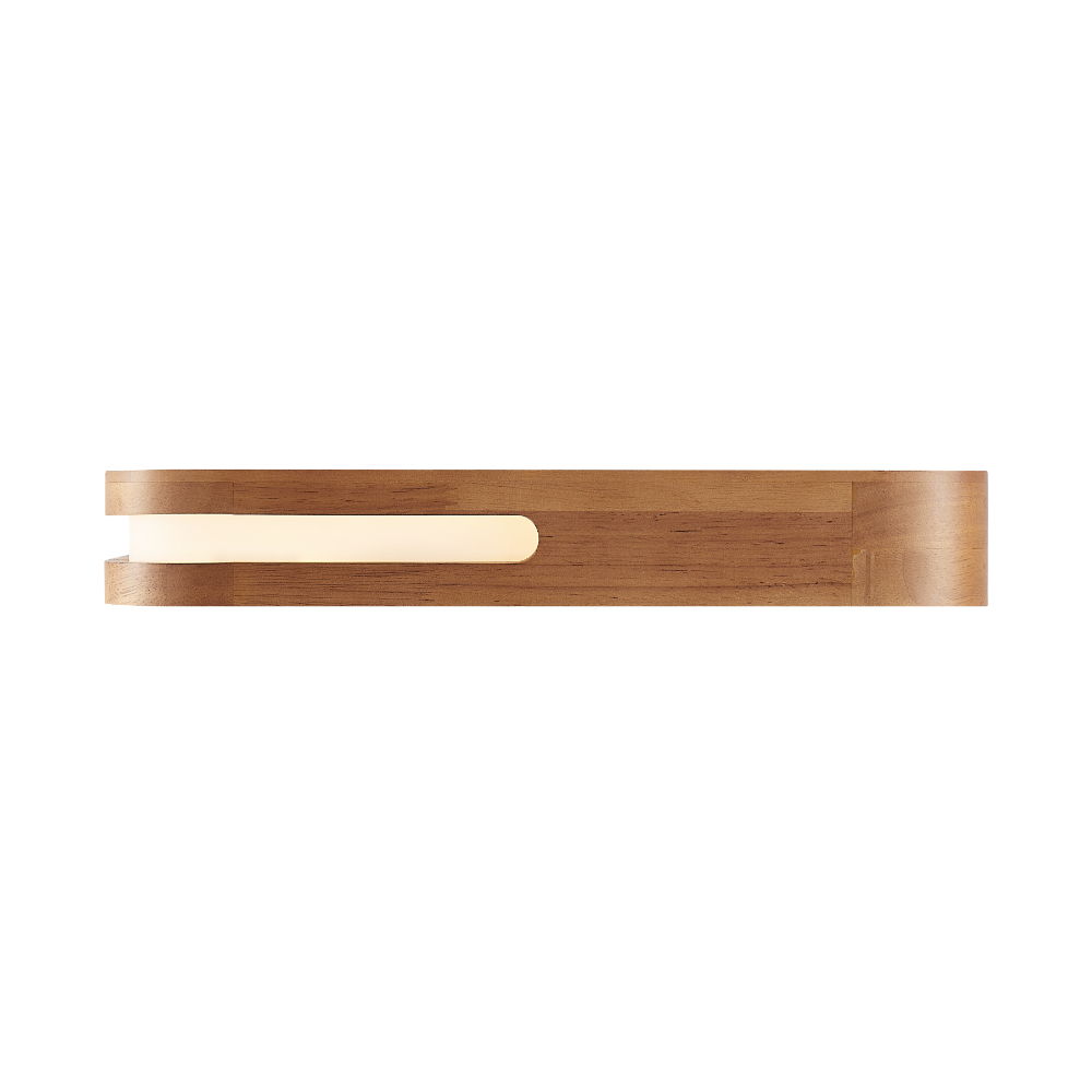 Telbix Lyric Teak Timber Square Oyster light - Side