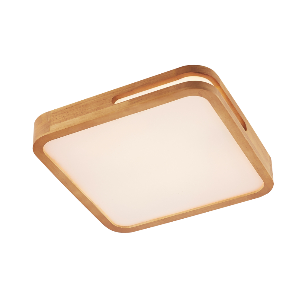 Telbix Lyric Teak Timber Square Oyster light - Main