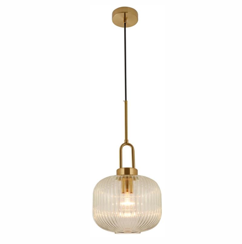 Lode Lighting Main 1 Light Satin Brass Pendant Light - Full
