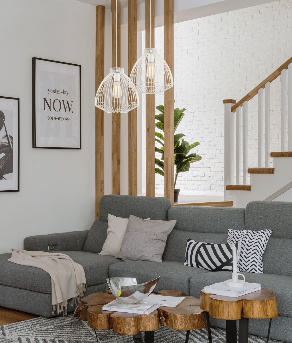 CLA Manu  1 Light Cage / Wire Pendant - White Lifestyle