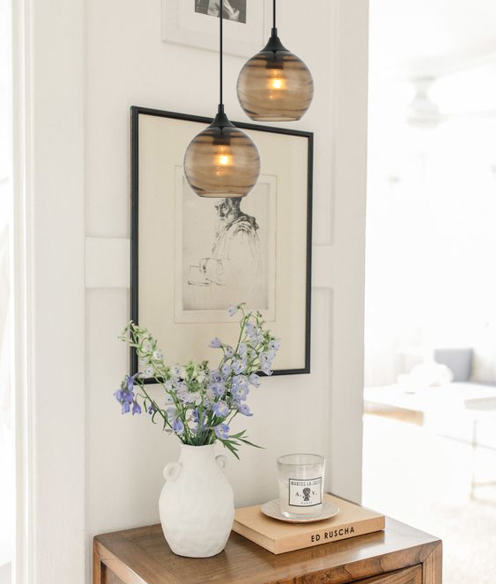 CLA Marbre 1 Light Glass Pendant lights - Amber Lifestyle