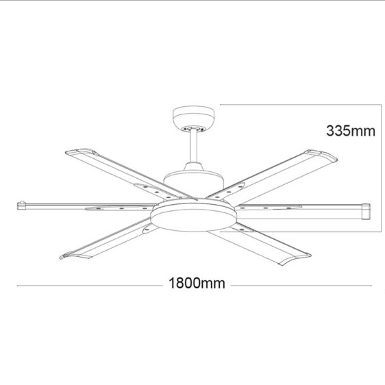 Martec Albatross Ceiling Fan 72" Dimensions