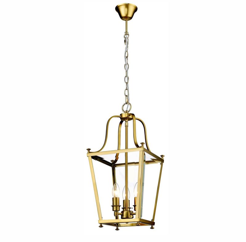 Lode Lighting Montana 3 Light Satin Brass Pendant - full