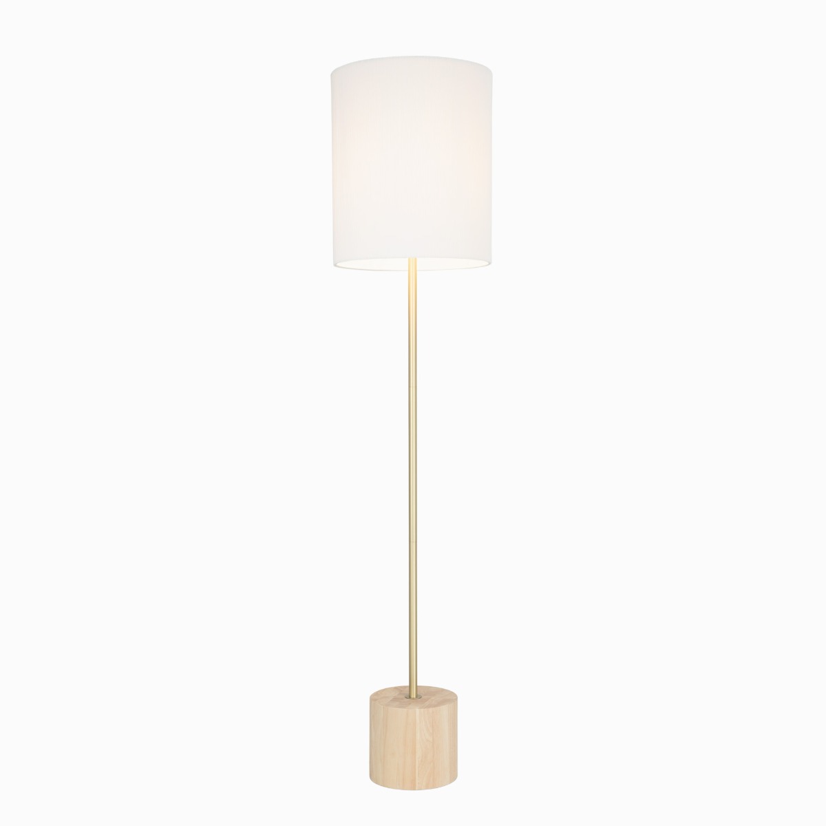 Mercator Flemington Floor Lamp - White shade / Timber base
