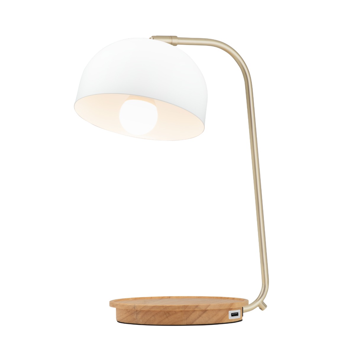 Mercator Jonte Table lamps with USB - White with brushed brass