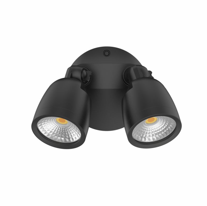 Domus Muro Eco Double Floodlight 20watt CCT - Black Twin (No Sensor) 25074
