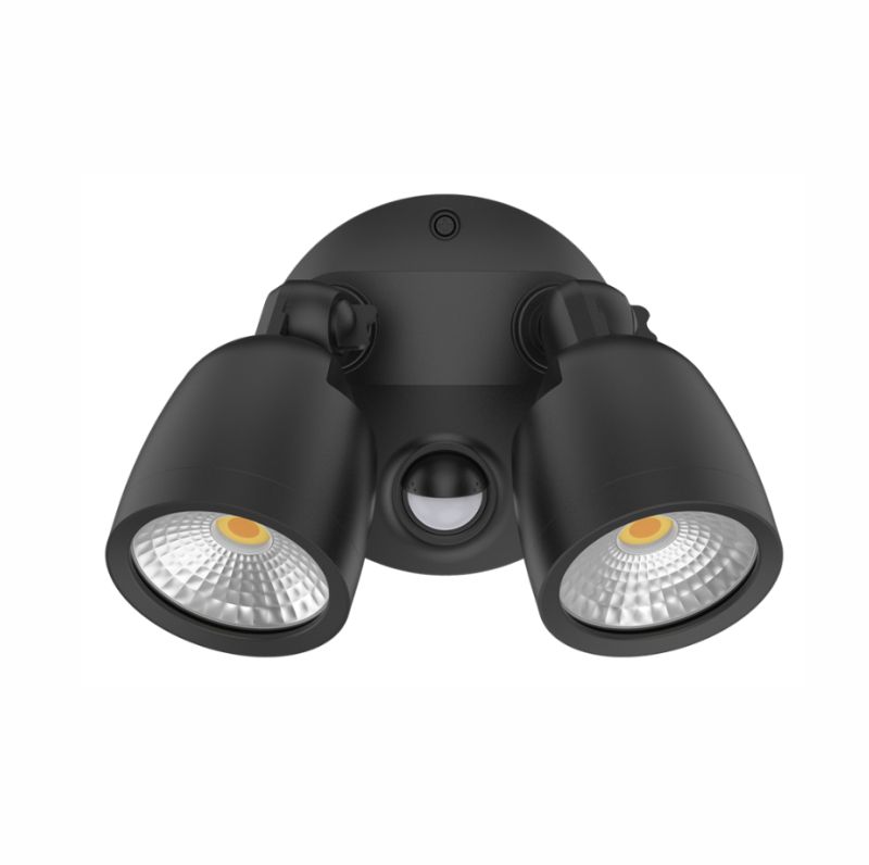 Domus Muro Eco Double Floodlight 20watt CCT with sensor - Black 25074