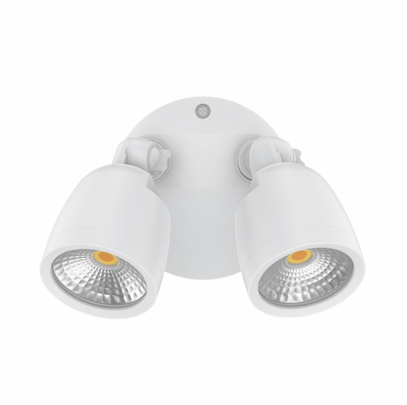 Domus Muro Eco Double Floodlight 20watt CCT - White Twin (No Sensor) 25075