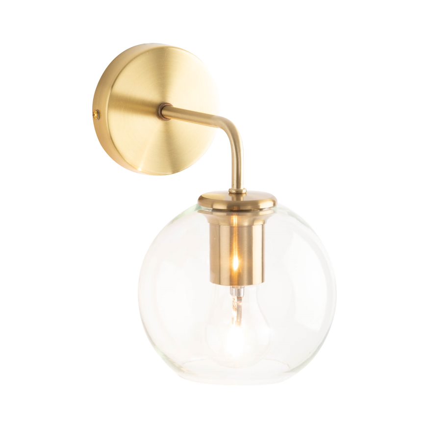 Mercator Sylvia Wall  Lights - Matt Brass with Clear Glass