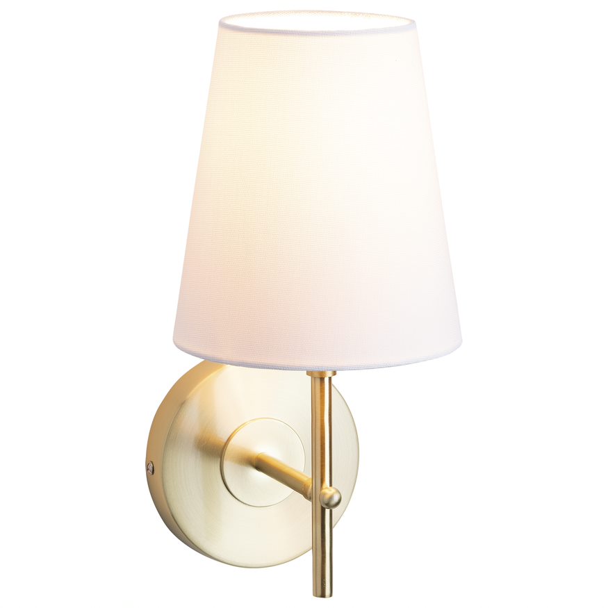 Mercator Wilshire 1 Light Wal Light - Matt Brass with White shade