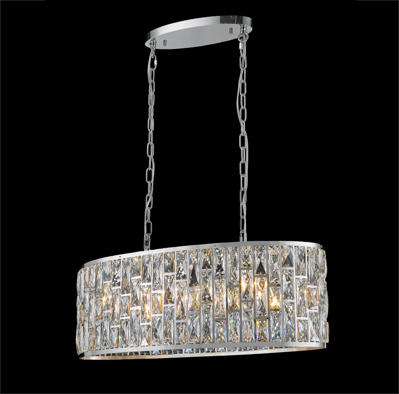 Ailia Imports - Neve Oval Crystal Pendant light