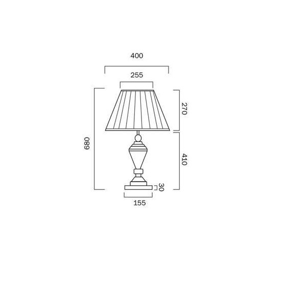 Telbix Lighting Oxford Table Lamp Dimensions