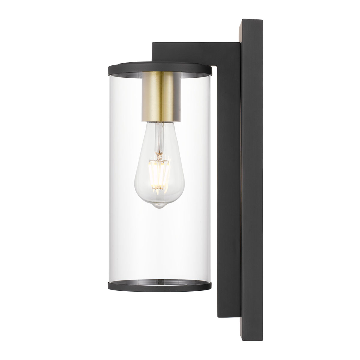 Telbix Lighting Perova Solid Brass Black Finish Exterior Wall Light