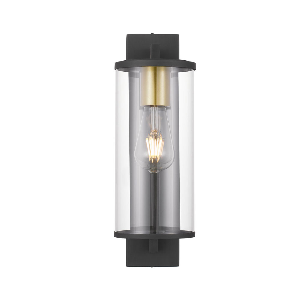 Telbix Lighting Perova Solid Brass Black Finish Exterior Wall Light