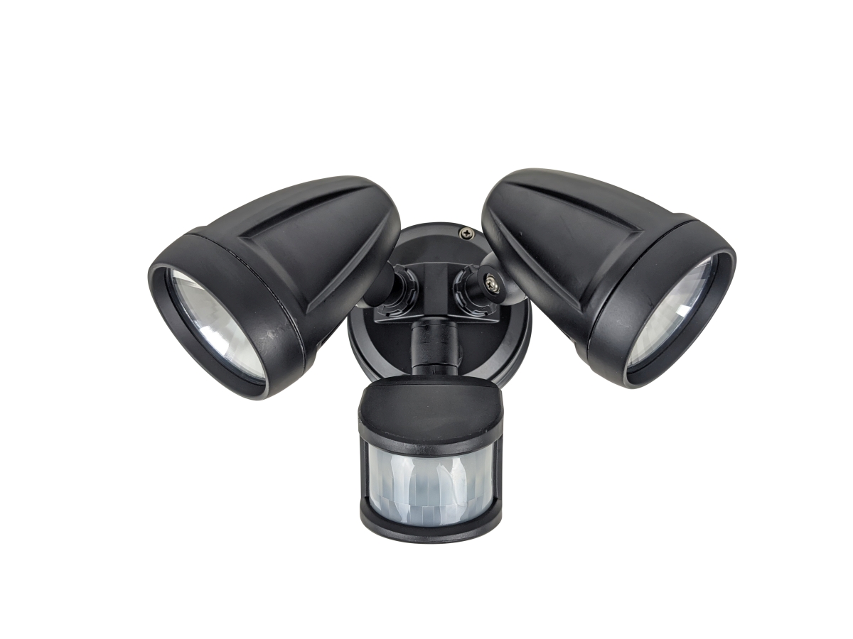 PHL4202 Twin 15watt LED Floodlights with Sensor - Black