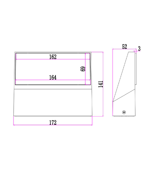 CLA Lighting Plana 13watt LED Wall Lights - Dimensions