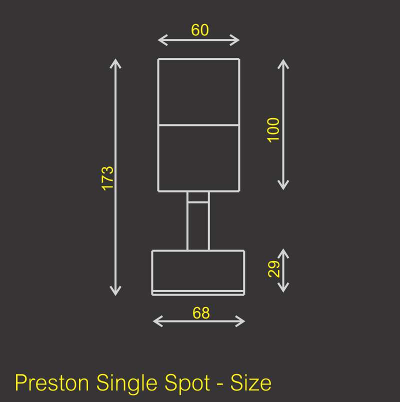 AE-4101 Preston Single Spot Light size