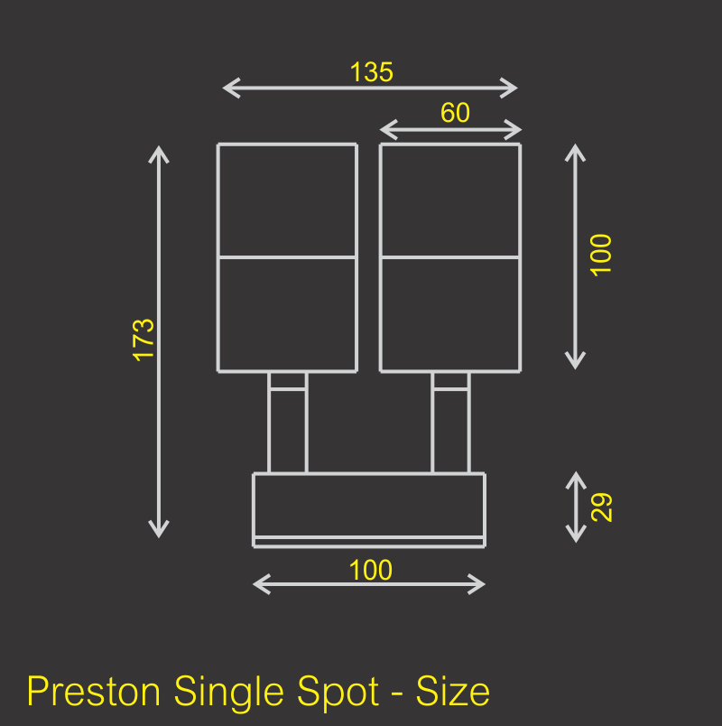 AE-4102 Preston Twin Spotlights - Size