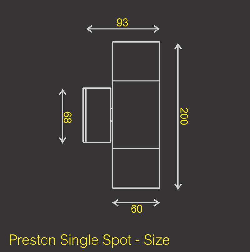 AE-4100 Preston Up/Down Light - Size