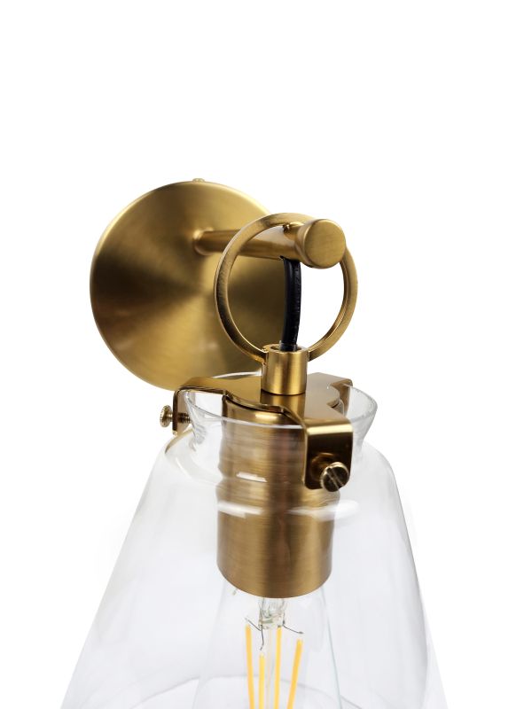 Ailia Imports - Quest 1lt Wall Light - Brushed Brass closeup