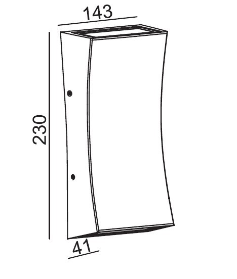 Radius 2x6watt LED Wall Light - Size