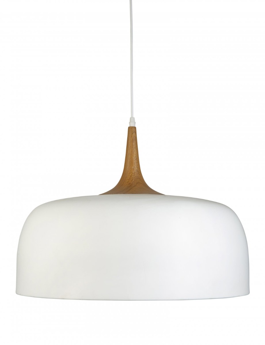 Fiorentino Lighting Ravenna 40 White/Timber Pendant
