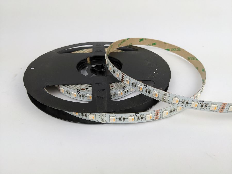 RGBWW Colour Changing LED strip with Warm White light - 5m roll