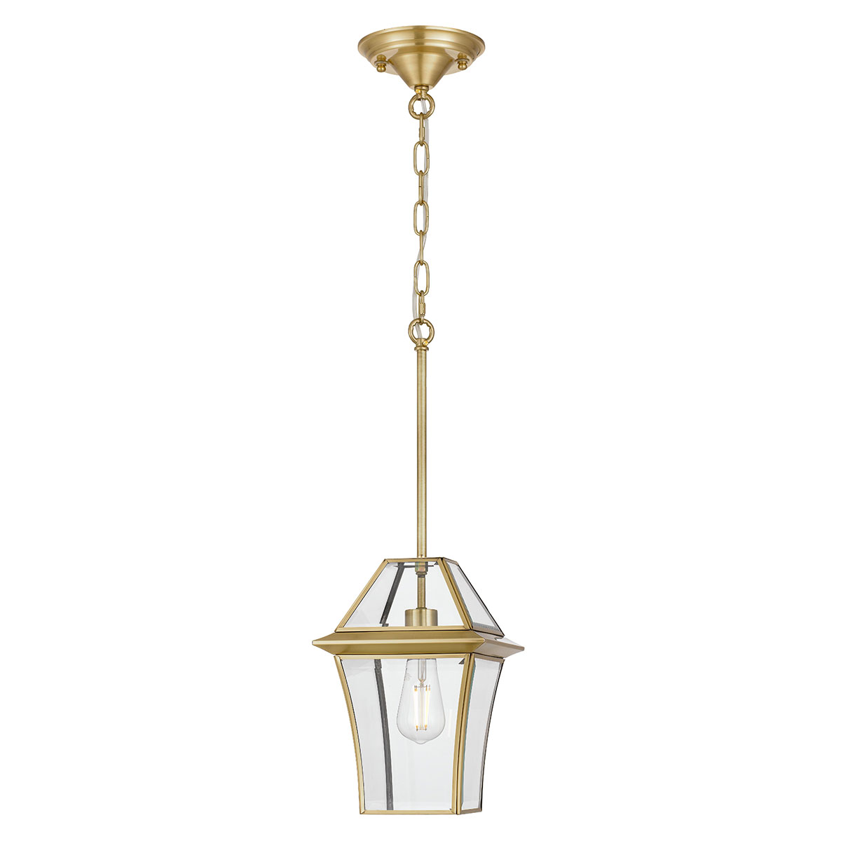 Telbix Rye Brass Pendant light - PE20 Brass chain & rod