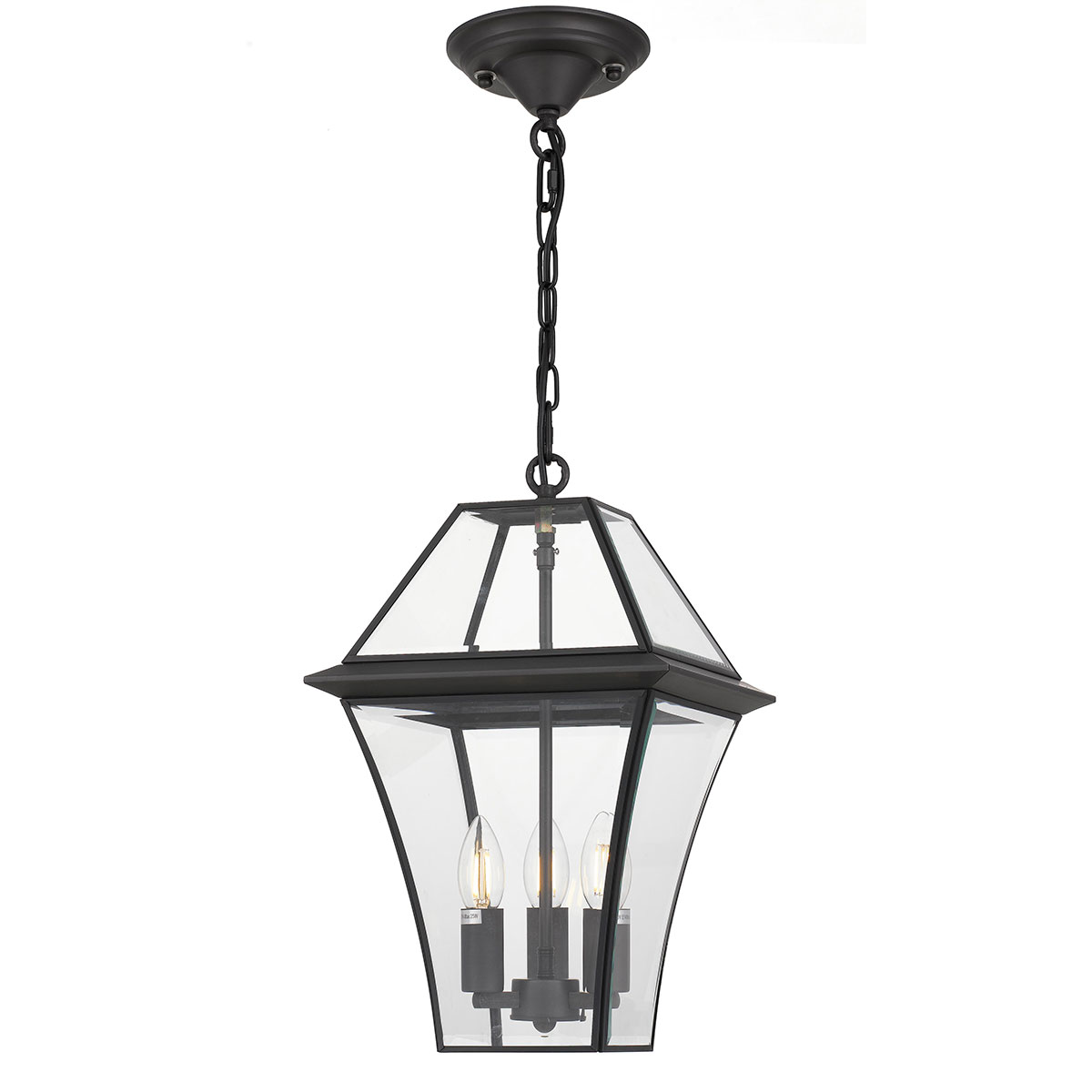 Telbix Rye Black Coach Pendant - Rye PE27 BLK on chain