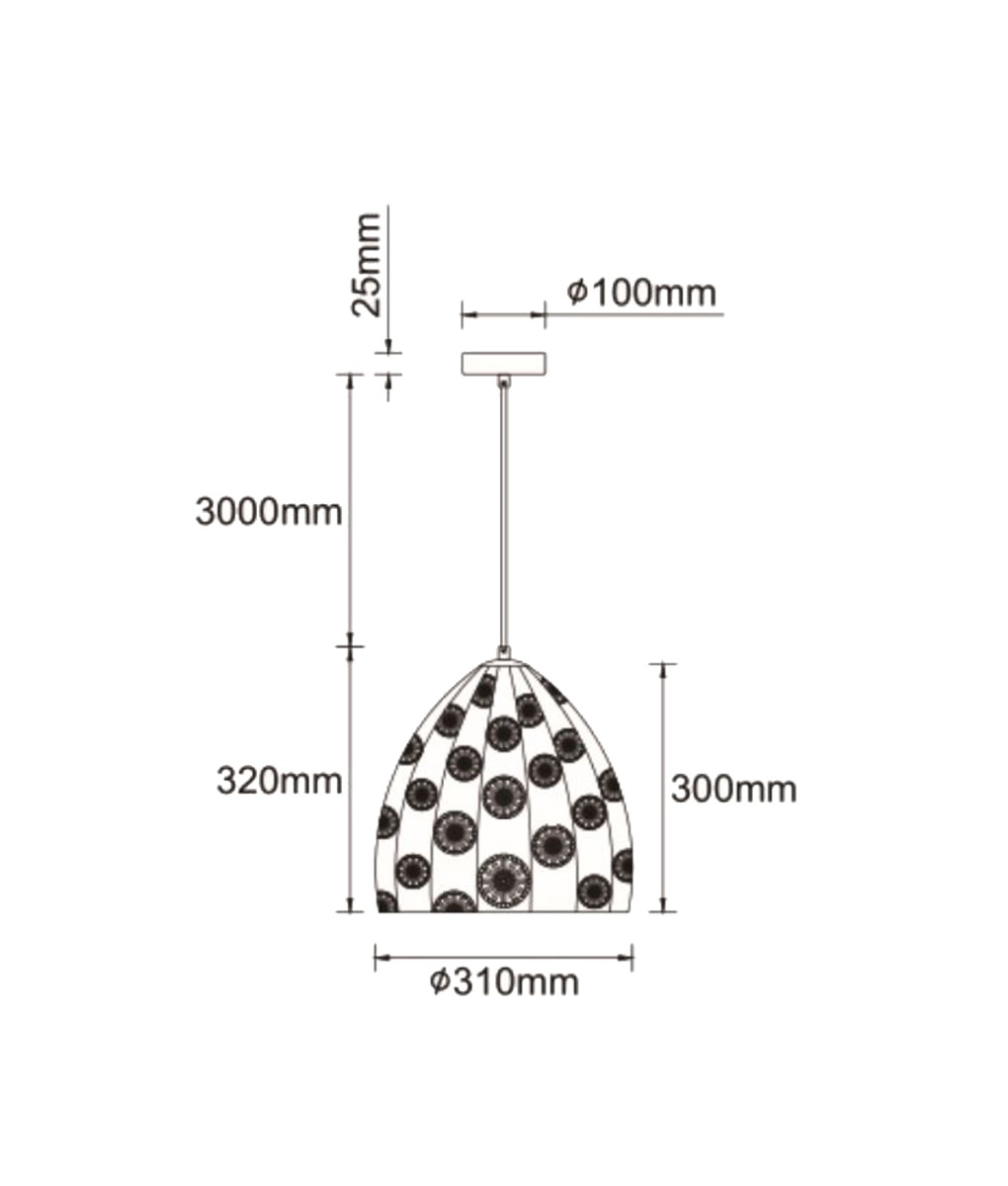 CLA Sari Morrocan style Pendant light - size