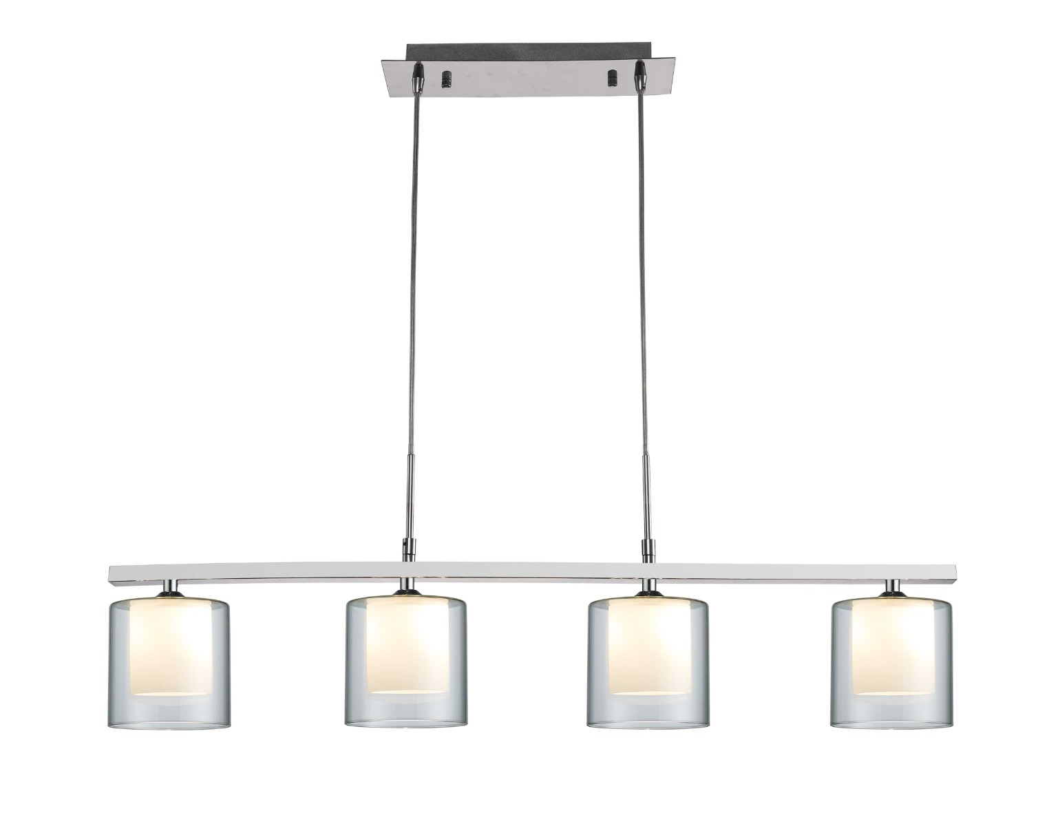 Ailia Imports - Savannah 4lt pendant light- Chrome / Clear