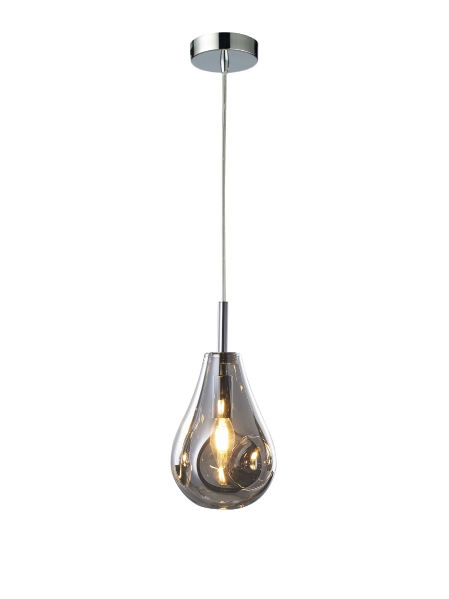 Ailia Imports Savin 1LT Pendant Light Smoked Mirrored Glass