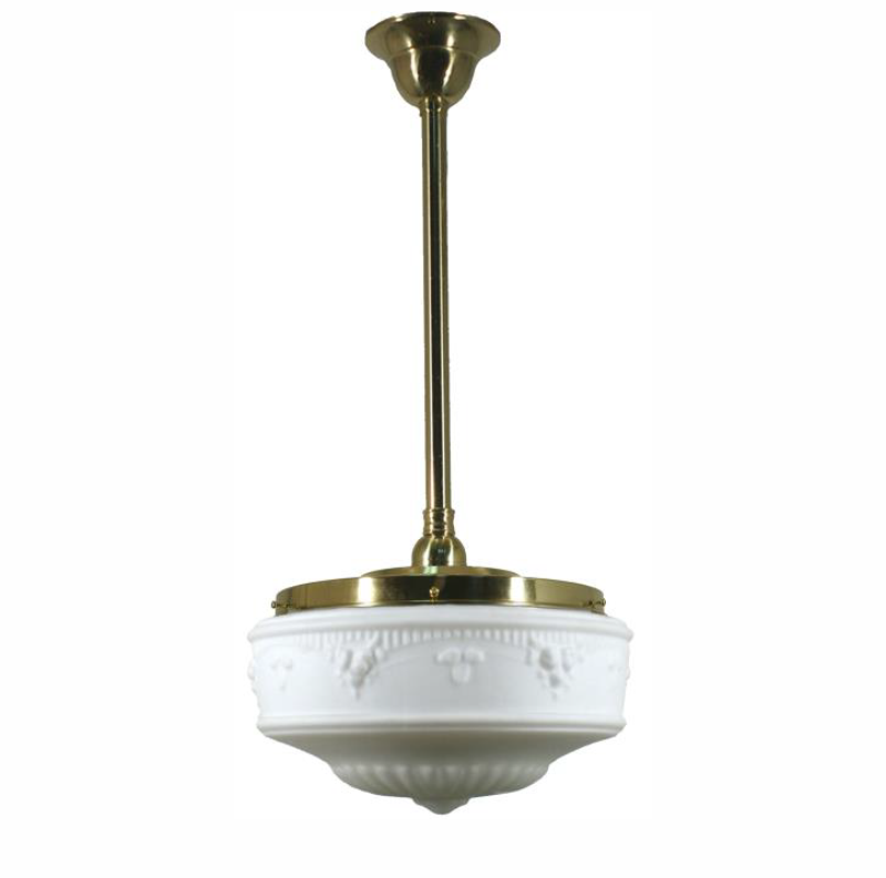 Lode Senator 14inch Opal Glass / Brass pendant light