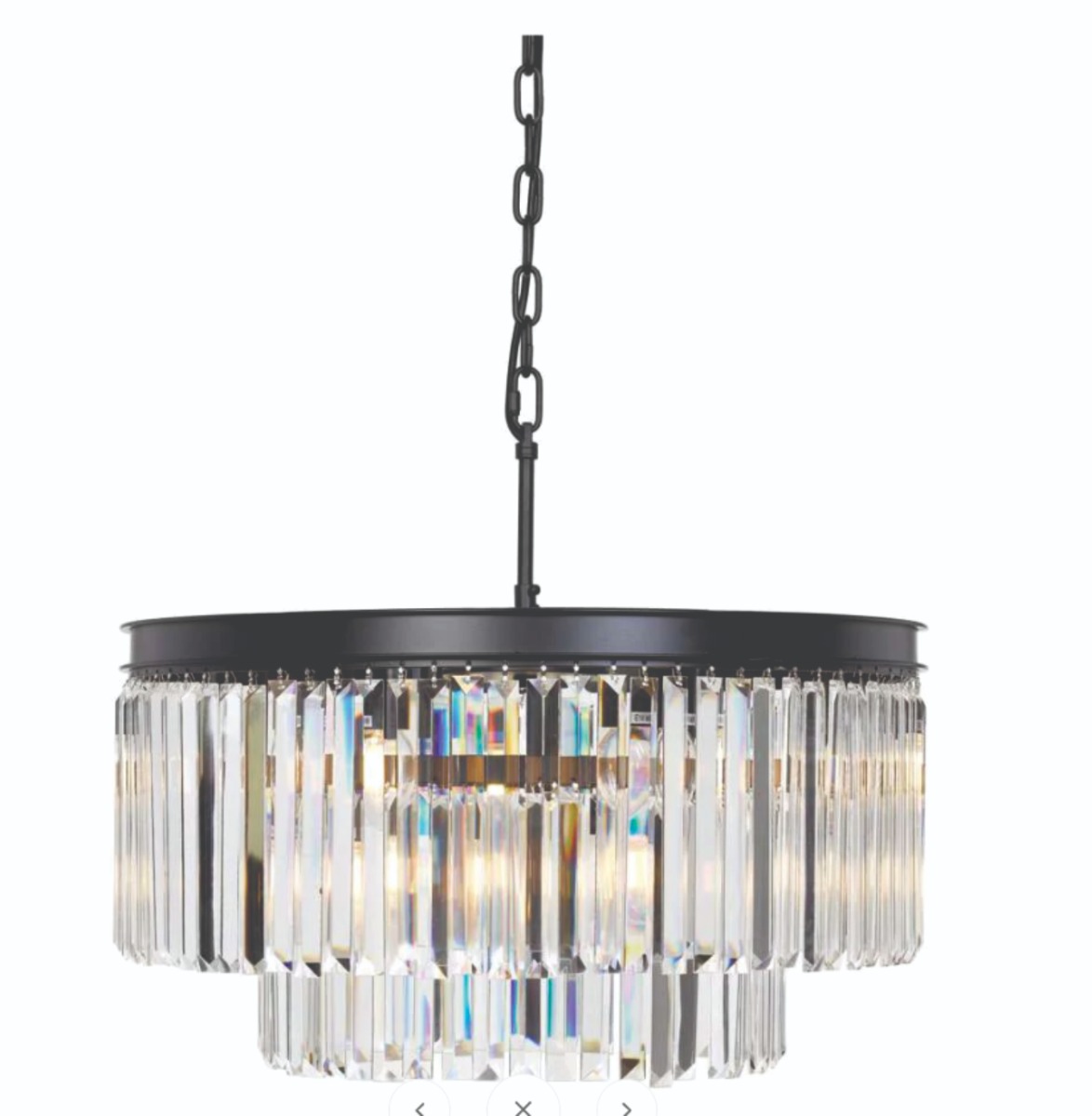 Telbix Lighting Serene 9LT Black and Crystal Pendant