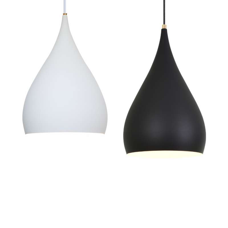 Ailia Imports Shelley Metal Pendant Light Black and White Group