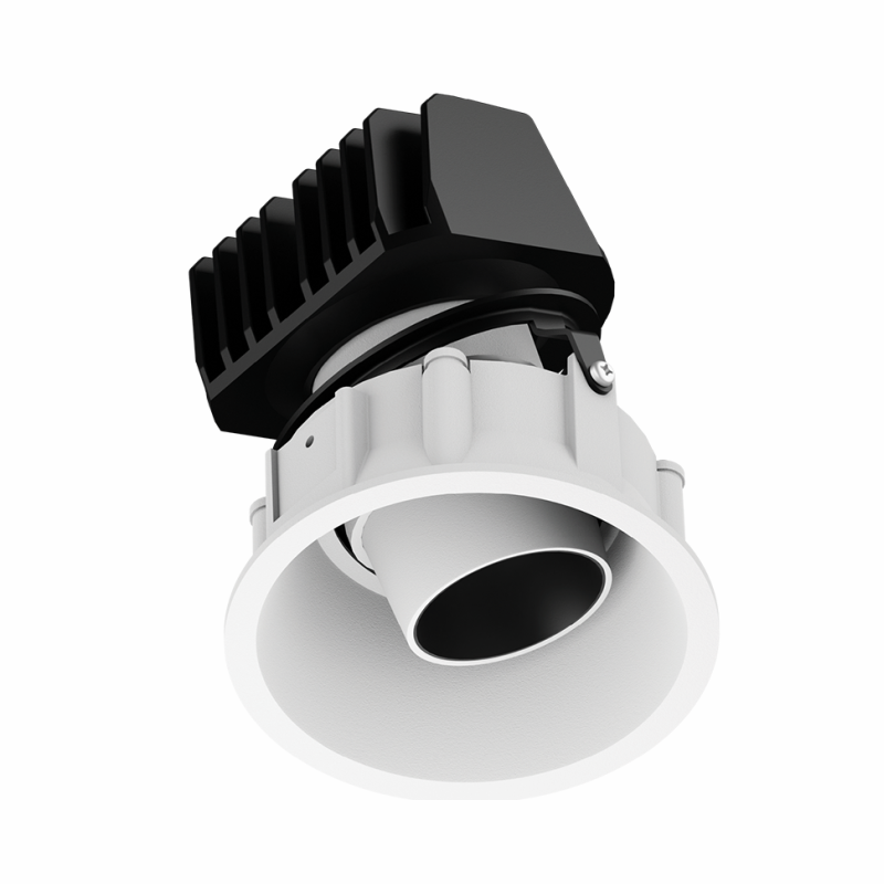 Unios Shift In 13w LED Downlight - All White / Black Baffle