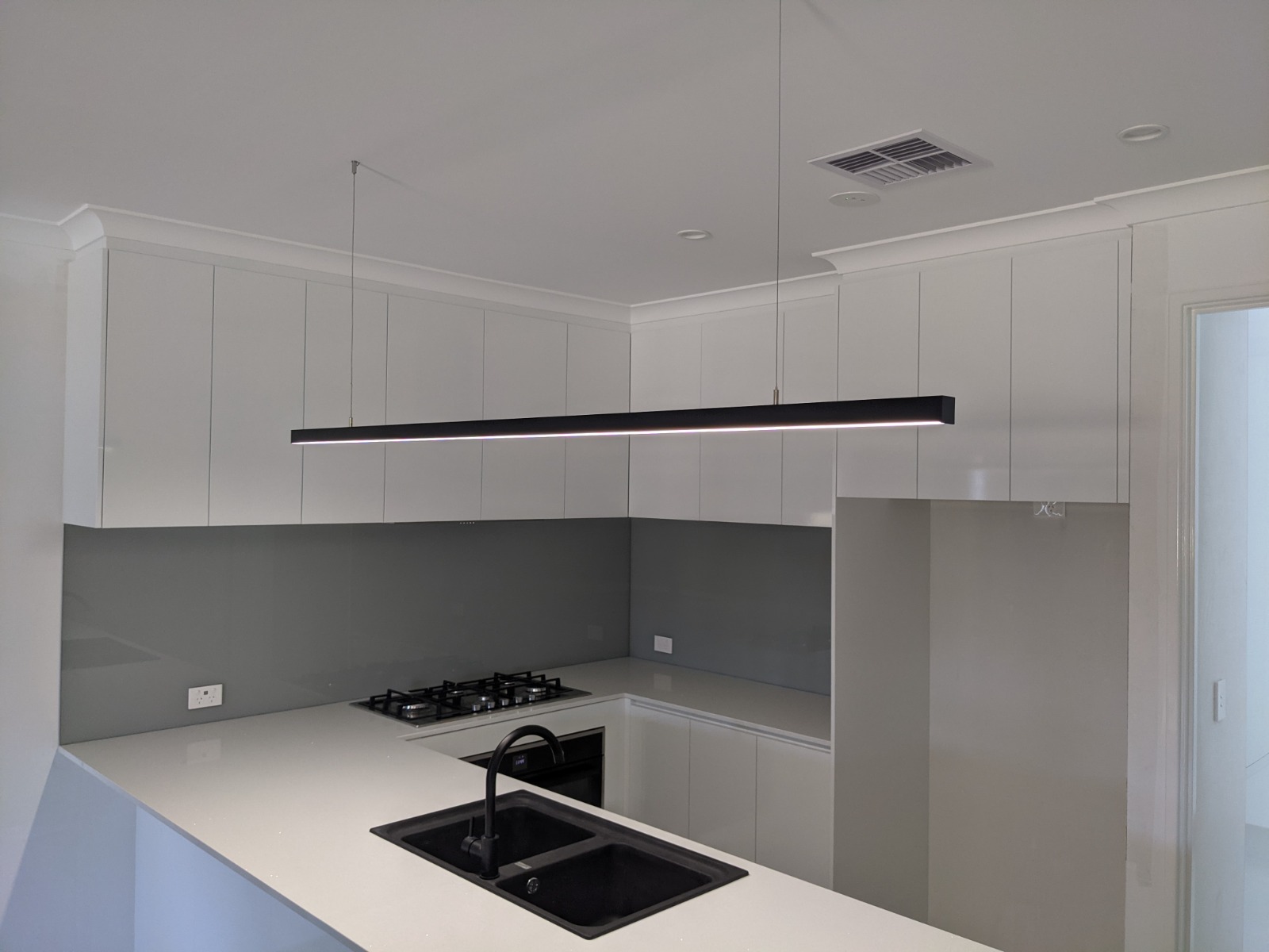 Ailia Sleek 1.5m Long Black LED Linear Pendant Light -lifestyle