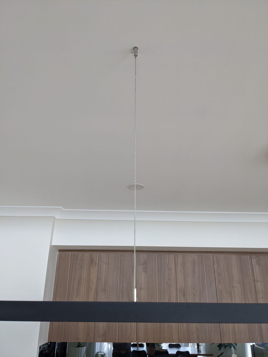 Sleek  35x37 Black Long Linear Pendant Light - ceiling mount