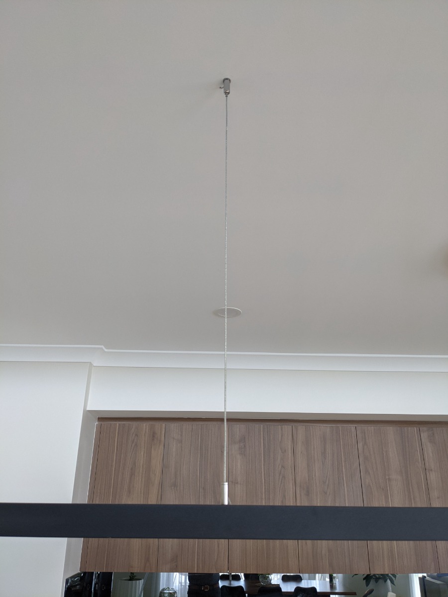 Ailia Sleek 35x37 2m Long Linear LED Pendant Light - ceiling mount