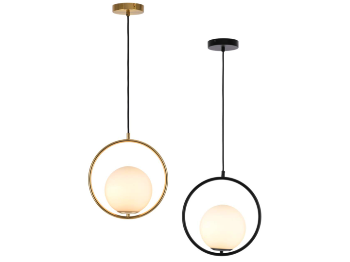 Mercator Lighting Edith Pendant Round Brass and Black