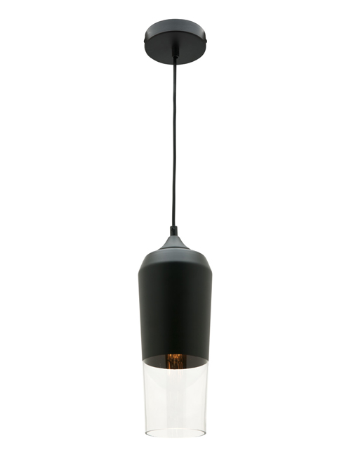 Slim 1 Light Black Pendant