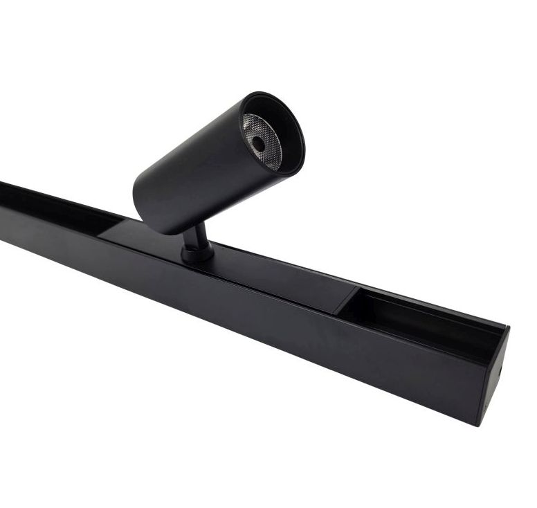 Magnetic Track Spot 35 Single adjustable spotlight head - Black in track