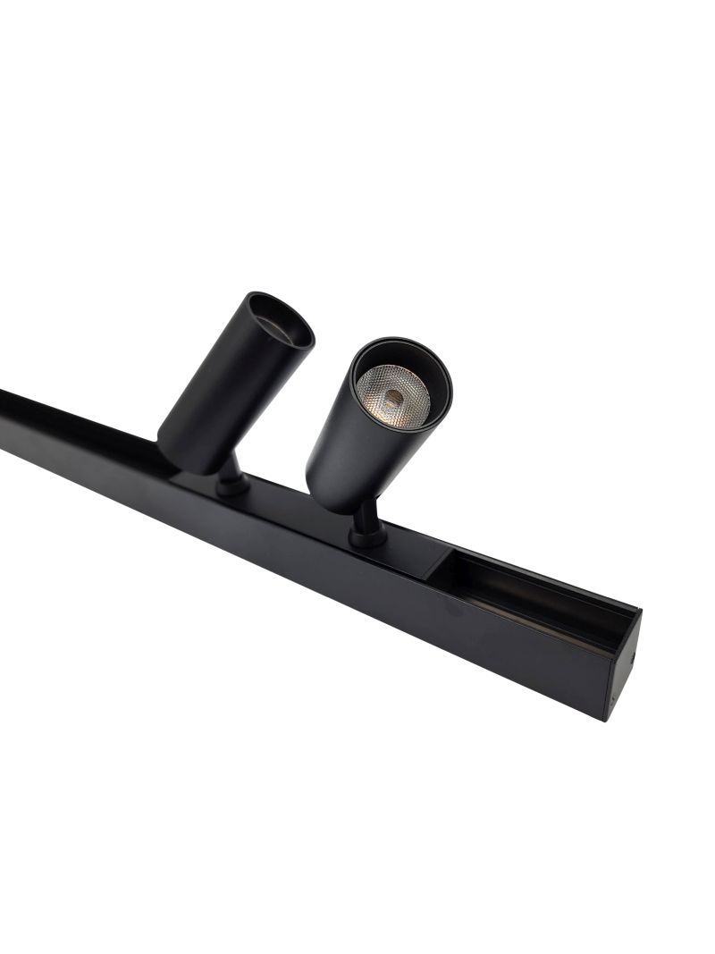 Magnetic Track Spot 35 Double adjustable spotlight head - Black in track